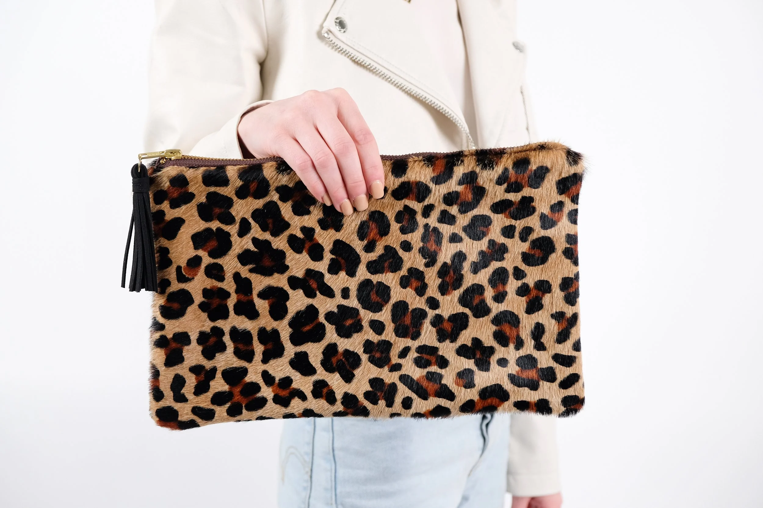 Leather animal print purse sale